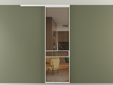 Перегородка Formato вдоль стены на потолок 1 створка