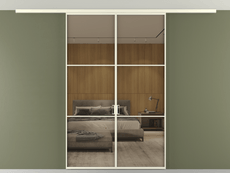 Перегородка Formato вдоль стены на потолок 2 створки