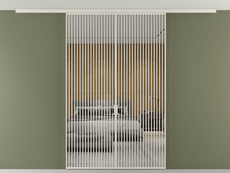 Перегородка Formato вдоль стены на потолок 2 створки