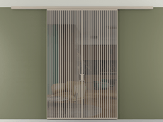 Перегородка Formato вдоль стены на потолок 2 створки