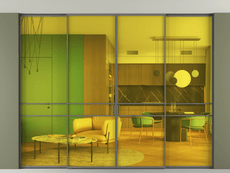 Перегородка Формато внутри проёма скрытое крепление в потолок 4 створки