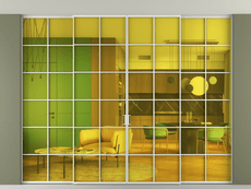 Перегородка Formato внутри проёма скрытое крепление в потолок 4 створки