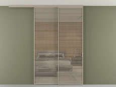 Перегородка Formato вдоль стены на потолок 2 створки с синхронным механизмом