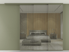 Перегородка Formato вдоль стены на потолок 3 створки с синхронным механизмом