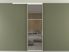 Перегородка Formato вдоль стены на потолок 1 створка