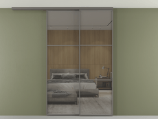 Перегородка Formato вдоль стены на потолок 2 створки с синхронным механизмом