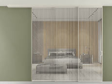 Перегородка Formato вдоль стены на потолок 3 створки с синхронным механизмом