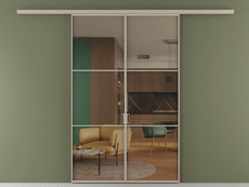 Перегородка Formato вдоль стены 2 створки