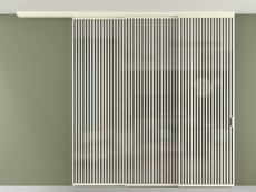 Перегородка Formato вдоль стены на потолок 3 створки с синхронным механизмом