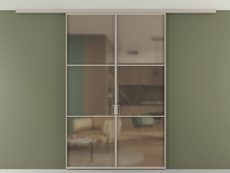 Перегородка Formato вдоль стены на потолок 2 створки