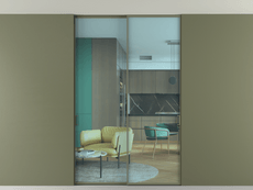 Перегородка Formato внутри проёма двустворчатая со скрытым креплением в потолок