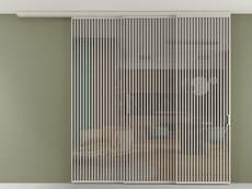 Перегородка Formato вдоль стены на потолок 3 створки с синхронным механизмом