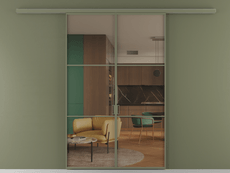 Перегородка Formato вдоль стены 2 створки