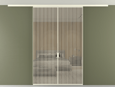 Перегородка Formato вдоль стены на потолок 2 створки