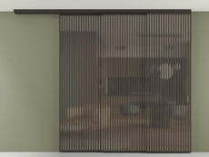 Перегородка Formato вдоль стены на потолок 3 створки с синхронным механизмом