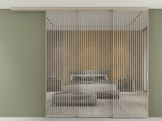 Перегородка Formato вдоль стены на потолок 3 створки с синхронным механизмом