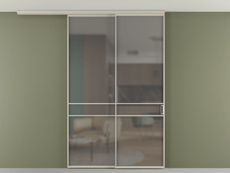 Перегородка Formato вдоль стены на потолок 2 створки с синхронным механизмом