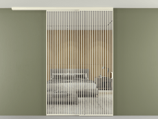 Перегородка Formato вдоль стены на потолок 2 створки с синхронным механизмом