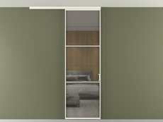 Перегородка Formato вдоль стены на потолок 1 створка