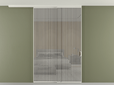 Перегородка Formato вдоль стены на потолок 2 створки с синхронным механизмом