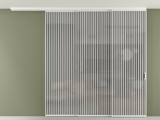 Перегородка Formato вдоль стены на потолок 3 створки с синхронным механизмом