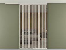 Перегородка Formato вдоль стены на потолок 2 створки с синхронным механизмом