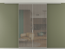 Перегородка Formato вдоль стены на потолок 2 створки