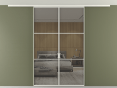 Перегородка Formato вдоль стены на потолок 2 створки