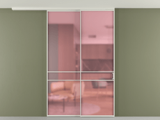 Перегородка Формато вдоль стены на потолок 2 створки с синхронным механизмом