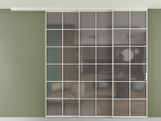 Перегородка Formato вдоль стены на потолок 3 створки с синхронным механизмом