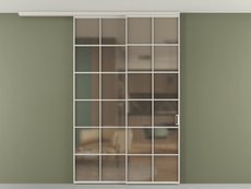 Перегородка Formato вдоль стены на потолок 2 створки с синхронным механизмом