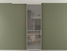 Перегородка Formato вдоль стены на потолок 1 створка