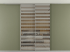 Перегородка Formato вдоль стены на потолок 2 створки с синхронным механизмом