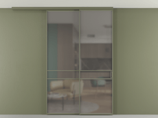 Перегородка Formato вдоль стены на потолок 2 створки с синхронным механизмом