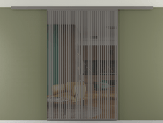 Перегородка Formato вдоль стены на потолок 2 створки