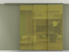 Перегородка Формато вдоль стены на потолок 3 створки с синхронным механизмом