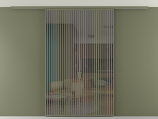 Перегородка Formato вдоль стены на потолок 2 створки