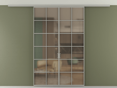 Перегородка Formato вдоль стены на потолок 2 створки