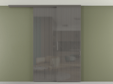 Перегородка Formato вдоль стены на потолок 2 створки с синхронным механизмом