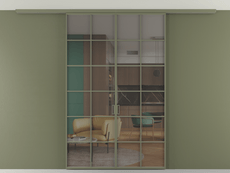 Перегородка Formato вдоль стены на потолок 2 створки