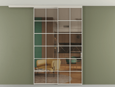 Перегородка Formato вдоль стены на потолок 2 створки с синхронным механизмом