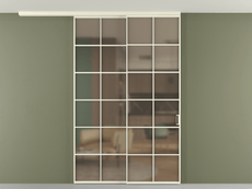 Перегородка Formato вдоль стены на потолок 2 створки с синхронным механизмом