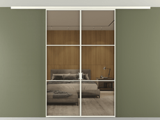 Перегородка Formato вдоль стены на потолок 2 створки