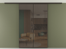 Перегородка Formato вдоль стены на потолок 2 створки