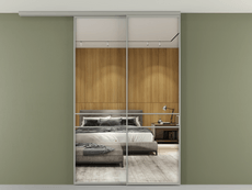 Перегородка Formato вдоль стены на потолок 2 створки с синхронным механизмом