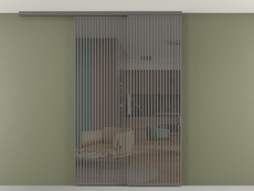 Перегородка Formato вдоль стены на потолок 2 створки с синхронным механизмом