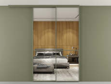 Перегородка Formato вдоль стены на потолок 2 створки с синхронным механизмом