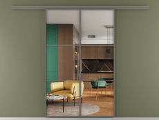 Перегородка Formato вдоль стены 2 створки