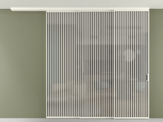 Перегородка Formato вдоль стены на потолок 3 створки с синхронным механизмом