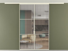 Перегородка Formato вдоль стены на потолок 2 створки